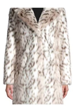 Karl Lagerfeld Cream and Silver Faux Fur Trim Jacket
